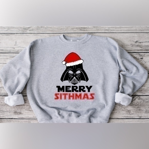 Gildan Tops - Merry Sithmas Crewneck - gray